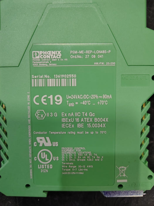 Phoenix Contact PSM-ME-REP LON485-P Repeater - Northeast Parts