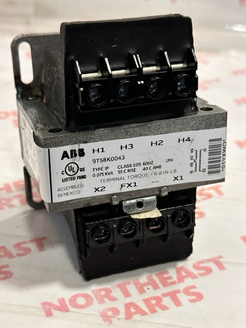 ABB General Purpose Transformer 9T58K0043 - Northeast Parts