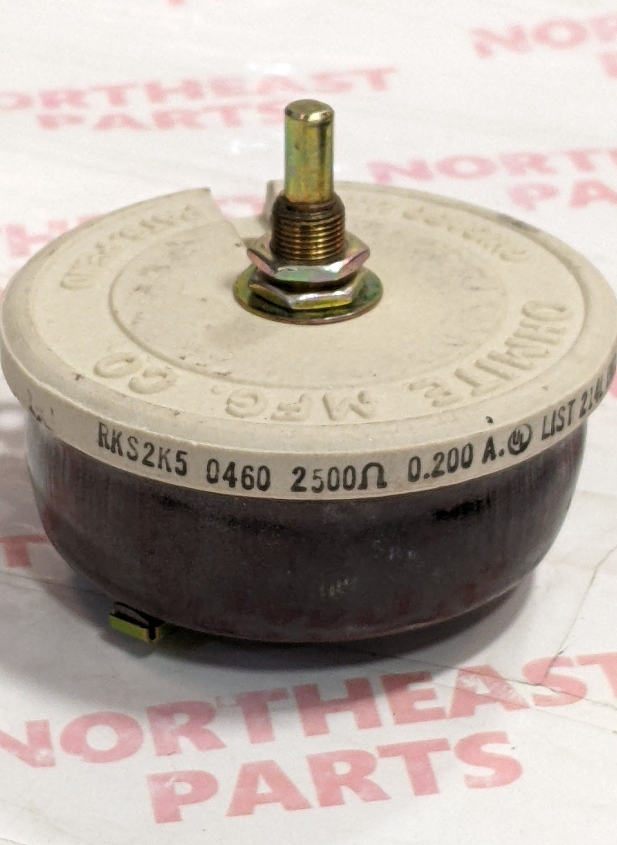 Reostato Ohmite 8 Ohm 100 Watt RP253FE8R0KK | Singolo Giro, Potenziometro Filare, New Old Stock