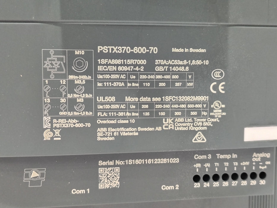 ABB Soft Starter PSTX370-600-70 - Northeast Parts