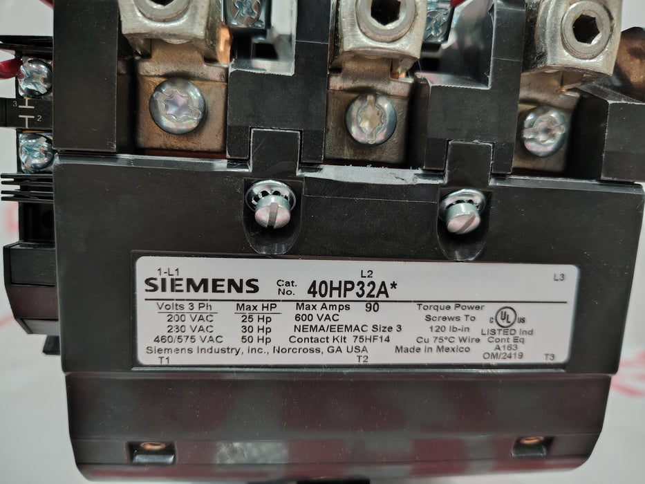 Siemens Magnetic Contactor 40HP32AA - Northeast Parts